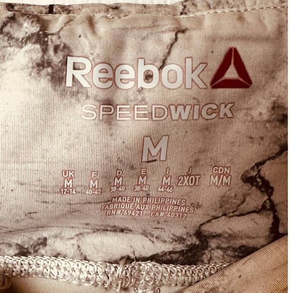 Reebok Light Gray Marled Print Cropped Athletic Leggings Women's Size M - Picture 3 of 6